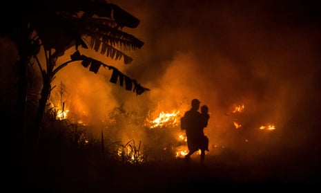 Firefighters in Indonesia t