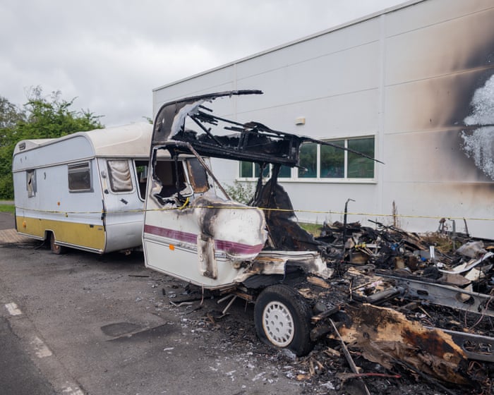 ‘Like a bomb had gone off’: suspected arson attack fuels Glastonbury unease
