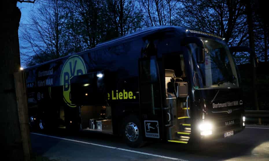 The team bus of the Borussia Dortmund after the attack on 11 April. 