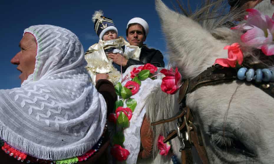 A Pomak ceremony in the village of Ribnovo, Bulgaria.