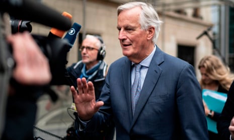 EU Brexit negotiator Michel Barnier outside a building