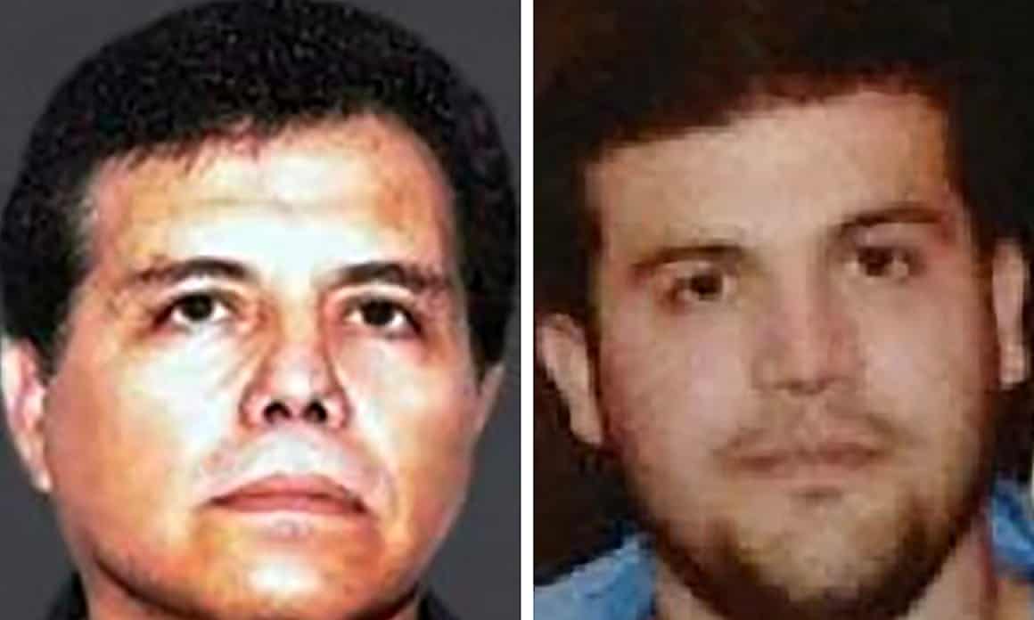 An undated headshot of Ismael Zambada Garcia, better known as ‘El Mayo’ sits to the left of an undated headshot of Joaquin Guzman Lopez.