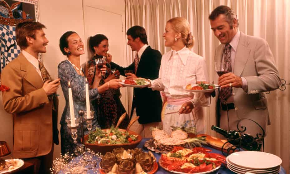 1970s buffet dinner party