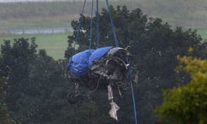 The remains of the fuselage of the Hawker Hunter fighter jet that crashed in Shoreham
