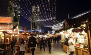 People visiting the Christmas market at Breitscheidplatz square in Berlin.