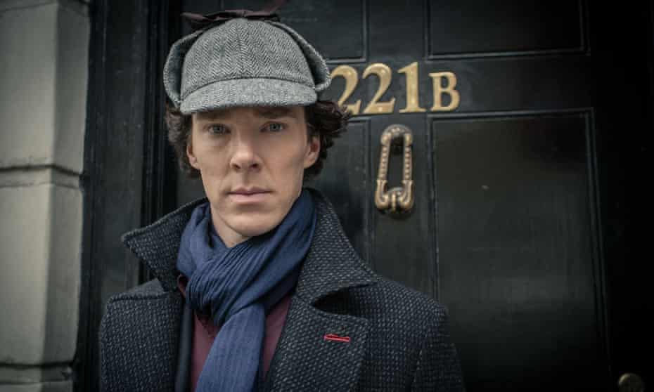 Benedict Cumberbatch as Sherlock Holmes outside 221b - ‘the quintessential bachelor’s apartment’ - in the BBC TV adaptation of Arthur Conan-Doyle’s stories.