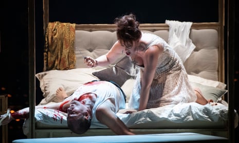 Intense and exciting … Robert Hayward as Scarpia and Giselle Allen as Tosca in Opera North’s production of Tosca.