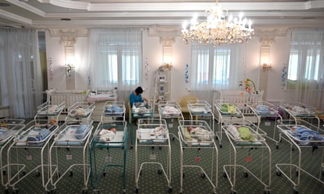 Newborn babies at Venice hotel in Kyiv in May 2020