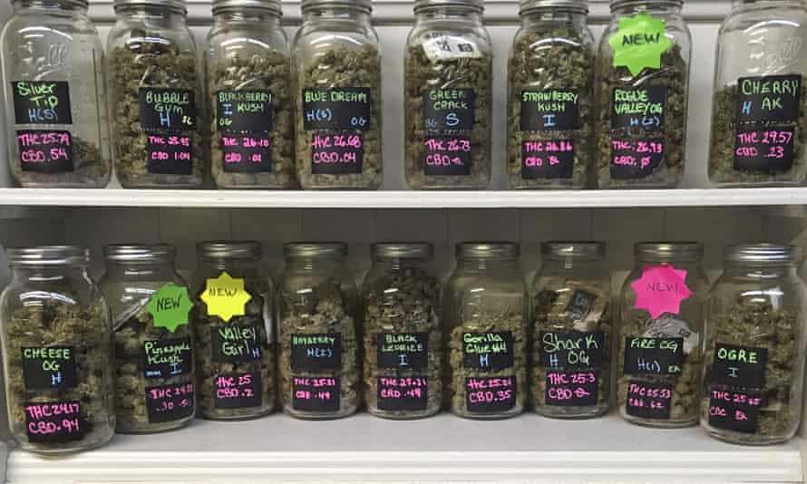 Legal marijuana for sale at a shop in Salem, Oregon.