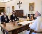 US secretary of state Marco Rubio to have frank conversation with the pope – Europe live The meeting will take place after Donald Trump carried out an unprecedented broadside against the pontiffUS secretary of state Marco Rubio expects a frank meeting with Pope Leo during a visit to the Vatican this week, the US ambassador said, after president Donald Trump took a fresh pot-shot at the pope for criticising the US war in Iran.Nations have disagreements, and I think one of the ways that you work through those is ... through fraternity and authentic dialogue, said Brian Burch, the US ambassador to the Holy See, in comments reported by Reuters. Continue reading...