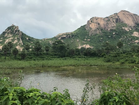 The pond where Jitu said most of his discarded phones ended up.