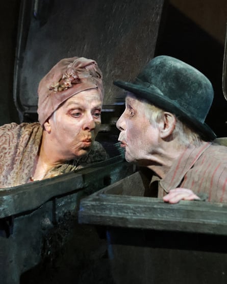 Selina Cadell and Clive Francis as Nell and Nagg.