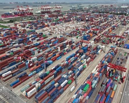 Shipping containers at Shanghai port.