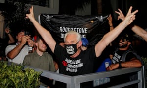Roger Stone outside his home in Fort Lauderdale, Florida, on Friday.