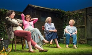 Linda Bassett, Deborah Findlay, Kika Markham and June Watson in Escaped Alone at the Royal Court, London, in 2016.