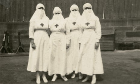Red Cross nurses in 1918, Sydney, during the Spanish flu outbreak.