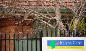 A sign at the Kalyna care home in Melbourne