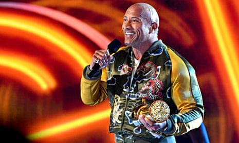 Hollywood didn’t know what to do with me’ … Dwayne Johnson accepts the generational award.