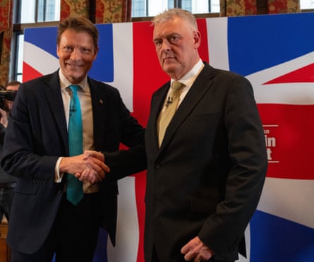 Reform UK’s Richard Tice with Lee Anderson in March 2024.