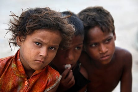 Street children in Karachi.