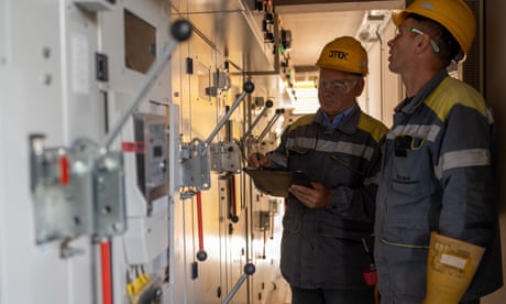 DTEK workers checking the energy infrastructure before the winter in Hostomel.
