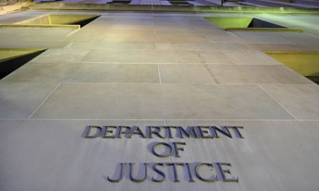 The Department of Justice headquarters building in Washington is photographed early in the morning. CNN says the Trump administration justice department secretly obtained the 2017 phone records of its correspondent Barbara Starr.