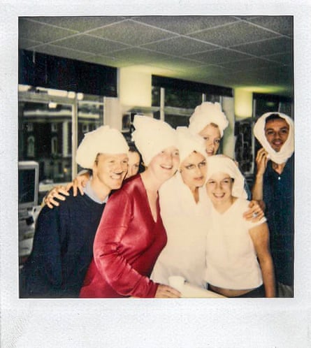 Charlotte Higgins (centre, in red) with colleagues at Vogue House, London.
