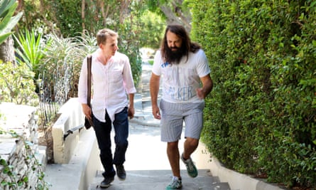 Chuck McCarthy walks with the Guardian’s Rory Carroll in the Hollywood Hills.