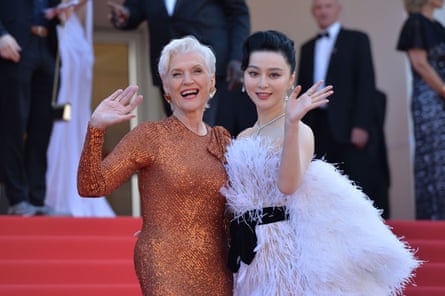 Maye Musk and Fan Bingbing waves to the cameras