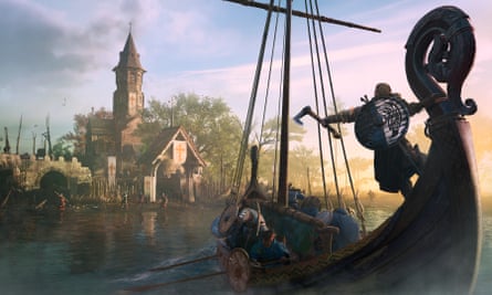 Looting longship … Assassin’s Creed Valhalla.