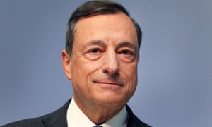 President of the European Central Bank (ECB) Mario Draghi poses before giving today’s press conference.