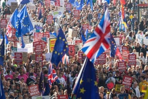The Peopleâs Vote march in London on 20 October.
