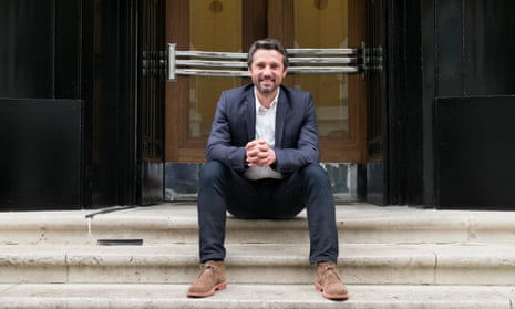 Rémi Garde sits on the steps to the entrance of Arsenal’s old Highbury stadium. ‘It is difficult for me to imagine the end for Arsène Wenger’ says the former Gunner.
