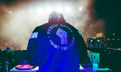 Public Enemy Radio perform on stage at a Bernie Sanders rally in LA in March 2020.