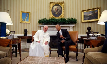 Obama and Pope Francis Oval Office