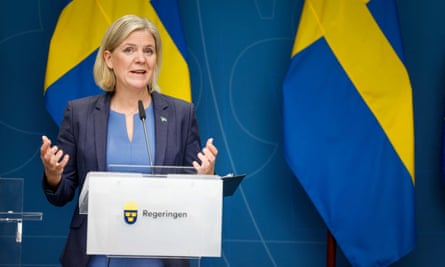 Swedish prime minister Magdalena Andersson announcing her resignation last night.