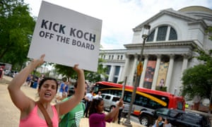 Protesters have also asked for David Koch to be removed from the board of the Smithsonian National Museum of Natural History in Washington DC.