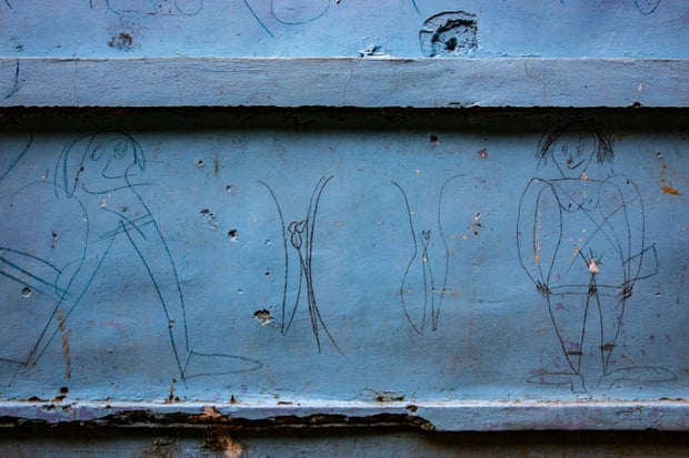 Drawings on a wall in a school in Punta Gorda, Honduras