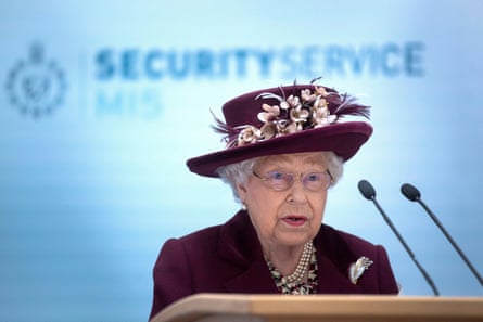 The Queen during a visit to MI5’s London headquarters, where she was briefed on current investigations and operations, in February.