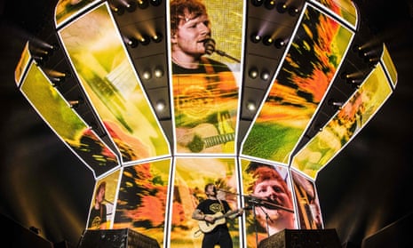 Ed Sheeran performs during a concert at the Ziggo Dome in Amsterdam