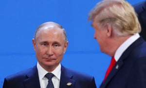 Vladimir Putin and Donald Trump at the G20 summit in Buenos Aires, Argentina, 30 November 2018