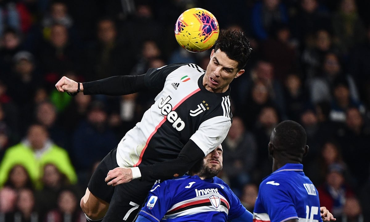 Cristiano Ronaldo's 'NBA header' seals Juventus victory as Bayern strike late | European club football | The Guardian