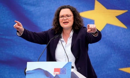 The chair of Germany’s SPD, Andrea Nahles, this month.