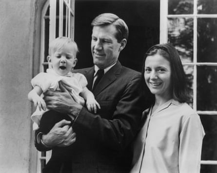 Charles and Cynthia Thomas hold newborn Zelda in the porch of their Mexico City home in the mid-1960s.
