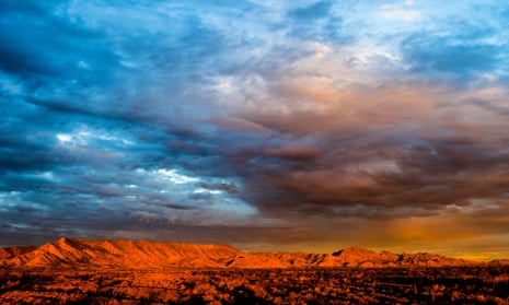 The Flinders Ranges in South Australia photographed at sunset.