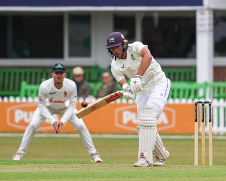 Josh de Caires at the crease.