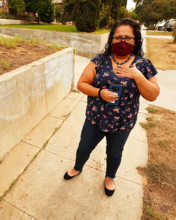 Terry Gonzalez-Cano outside her home.
