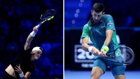 ATP Finals: Novak Djokovic battles to victory against Holger Rune in opening match – video