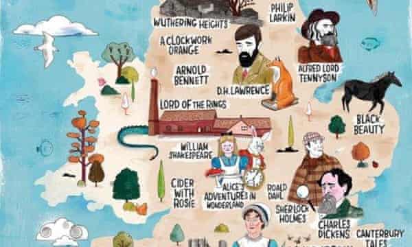 Chart Flop Visitbritain Sorry For Literary Map Ignoring Wales And Scotland Books The Guardian Map Of Wales And Scotland