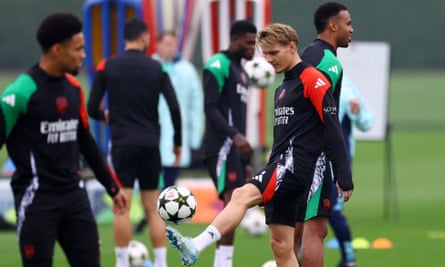 Martin Ødegaard in training.